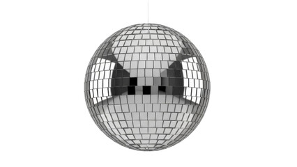 Shiny disco ball PNG isolated on transparent background, mirror ball for party decoration and...