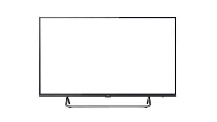 Modern flat screen TV PNG isolated on transparent background, television set for home entertainment and digital media use