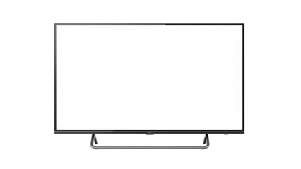Modern flat screen TV PNG isolated on transparent background, television set for home entertainment and digital media use