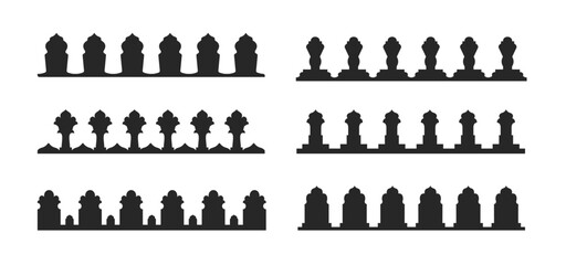 Islamic mosque gate pattern silhouette, Arabic arch. Frame with Arabic Muslim design for Ramadan Kareem. Mosque gate and window shapes.