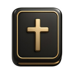 Obraz premium PNG Elegant gold cross icon