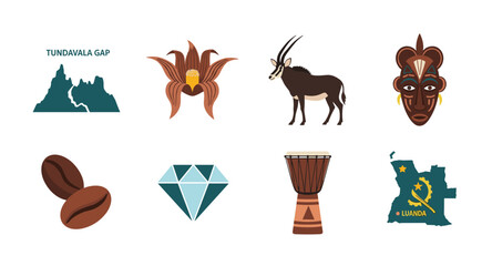 Angola's iconic symbols: landscape, flora, fauna, culture, and resources