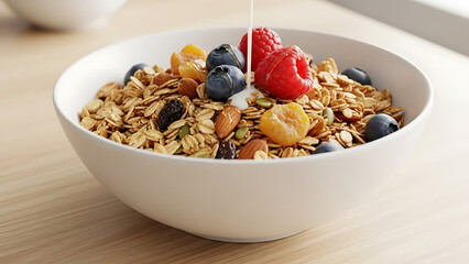 Food Bowl with Granola and Berries