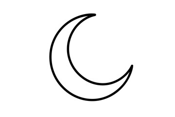 Obraz premium Ramadan Crescent Moon Icon Vector Black and White