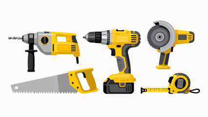 Set of yellow and black power tools