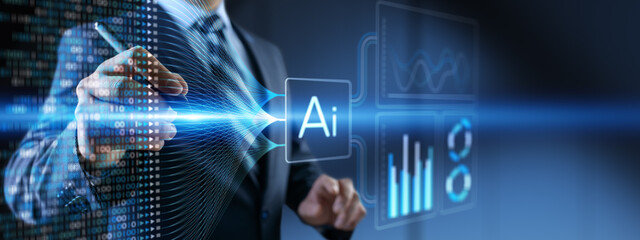 Artificial Intelligence Data Analysis and Machine Learning Insights Visualization for Business Technology.