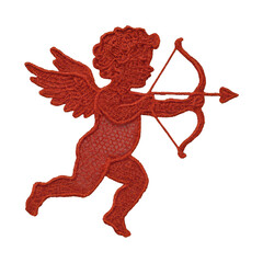 Naklejka premium PNG Red cupid silhouette with bow