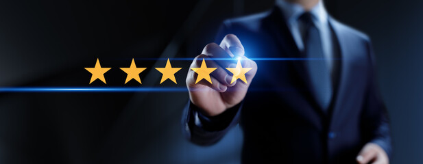 Customer Satisfaction and Quality Rating with Five-Star Service and Business Excellence.