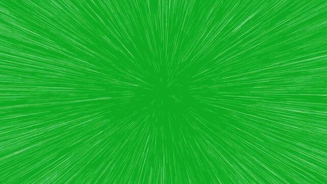 Bright speed of light seamless loop animation on green screen background. Warp drive- Warp speed hyperdive spaceflight. Cosmic light burst- Wormhole dazzling star trails inspired sci fi classics.