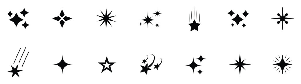  Sparkle vector icons set.  star icon Shine sparkle icon. Shine symbol illustration. star sign collection. Star vector icons. Set of star symbols isolated.