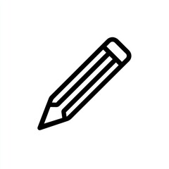 Obraz premium Simple black outline pencil icon (1)