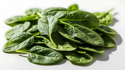 Spinach Leaves on White Surface