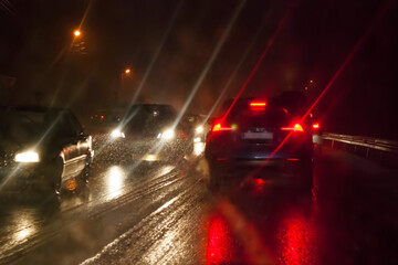 Adverse Driving Conditions, Snow and Rain at Night