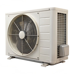 Fototapeta premium Air condition outdoor unit compressor, isolated on white background.png