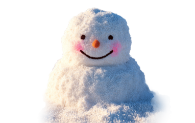 High quality snowman illustration featuring realistic snow texture ideal for seasonal decorations, greeting cards, and digital artwork isolated on transparent background PNG