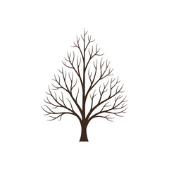 Fototapeta premium Bare Tree Silhouette Vector, Winter Season, No Leaves, Stylized Nature Art