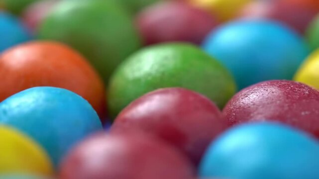 Colorful gumballs create a vibrant and playful background, perfect for candy-themed designs.