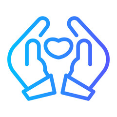 Fototapeta premium Hands Holding Heart Care Icon 