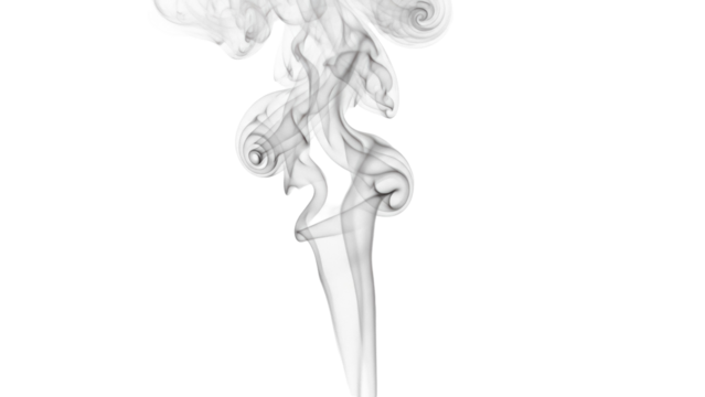 Elegant gray smoke isolated PNG on transparent background, flowing incense vapor for design elements and special effects - Powered by Adobe