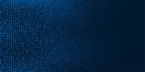 Futuristic binary matrix code background with copy space for information. Vector illustration. © Максим