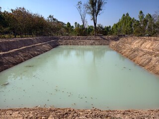 The reserve water source in the farmer's farm.