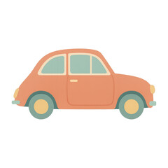 PNG Retro pastel car illustration.