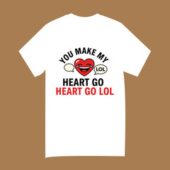 Funny Heart Cartoon T-Shirt &ndash; &ldquo;Heart Go LOL&rdquo; Design