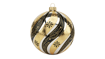 Elegant swirl pattern christmas ornament isolated on white background