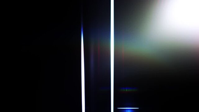 Real Shooted Cinematic Lens Flare Overlay on Black Background at 1000fps Slow Motion.