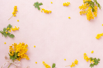 ミモザのフラワーフレーム