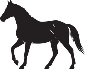 Obraz premium Vector horse silhouette view side for retro logos, emblems, badges, labels template vintage design element. Isolated on white background