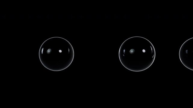 Transparent Glass Spheres Fusion and Division - Clear Liquid Metaballs Loop