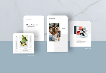 Mockup With Various Social Post Sizes and Marble Background
