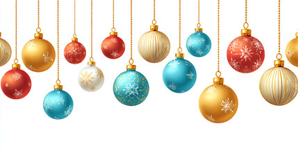 New Year background with Christmas balls, stock vector on a white background