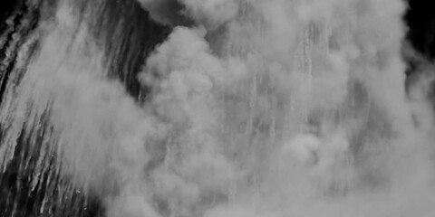 nuclear explosion on green background. realistic nuclear explosion. massive explosion of a nuclear bomb. huge explosion isolated - Powered by Adobe