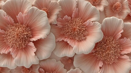 3D coral pattern tile in soft pink ornamental and elegant for interior design previews