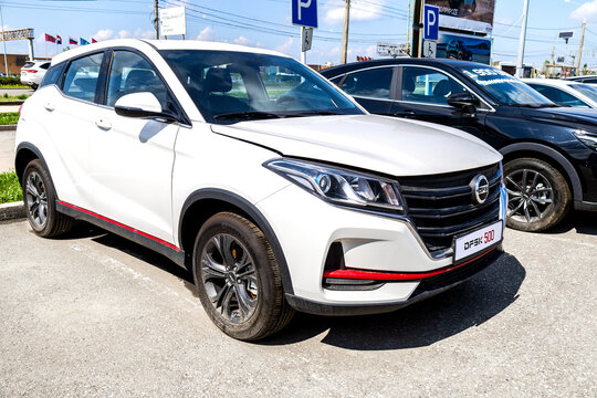Dongfeng DFSK 500 vehicle next the car showroom. Dongfeng is a Chinese automobile manufacturer
