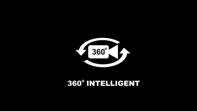 Intelligent 360 Degree Animation Virtual Reality Symbol 360 Degree View Camera Rotating Camera Symbol