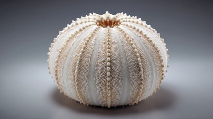 Delicate ivory sea urchin 3D render serene and calm for meditation apps or wellness brands