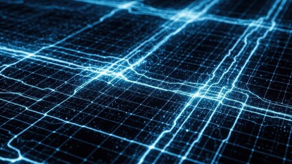 Futuristic Network Connection Lines on Dark Digital Background