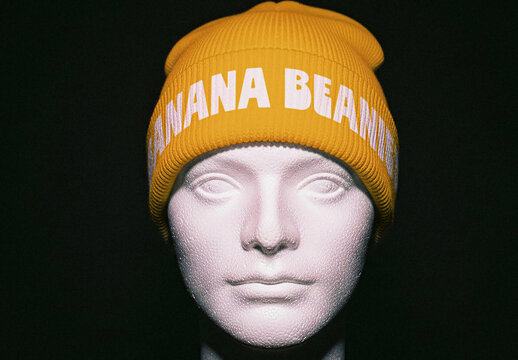 Yellow Beanie Mockup