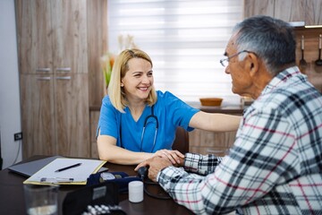 Nurse provides compassionate care to elderly patient