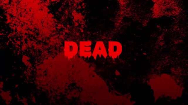 Creepy Dead animation with black and red background. Motion graphics for 4K animated video clips