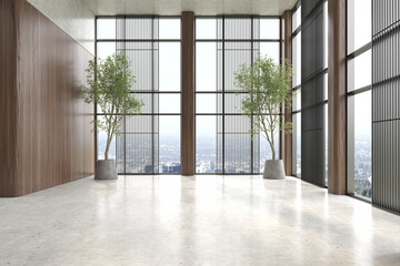 Fototapeta premium Modern style conceptual reception interior room 3d illustration
