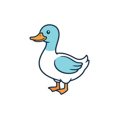Obraz premium Duck Vector Illustration on White, Cute Water Bird