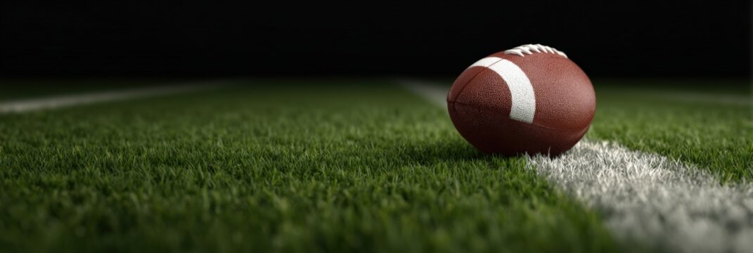 American football on field with bright stadium lights and green grass