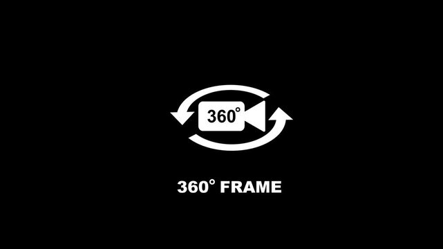 360 degree frame rotating camera symbol 360-degree view indicator circular arrow