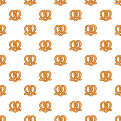 Seamless Pattern of Pretzels. Hand-drawn illustrations