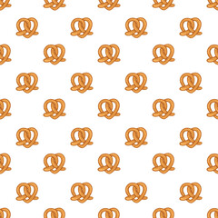 Seamless Pattern of Pretzels. Hand-drawn illustrations