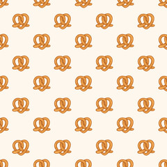 Seamless Pattern of Pretzels. Hand-drawn illustrations